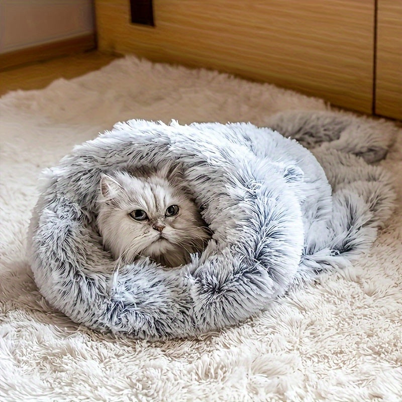 Sac de Couchage Doux en Peluche pour Animaux de Compagnie Lavable en Machine