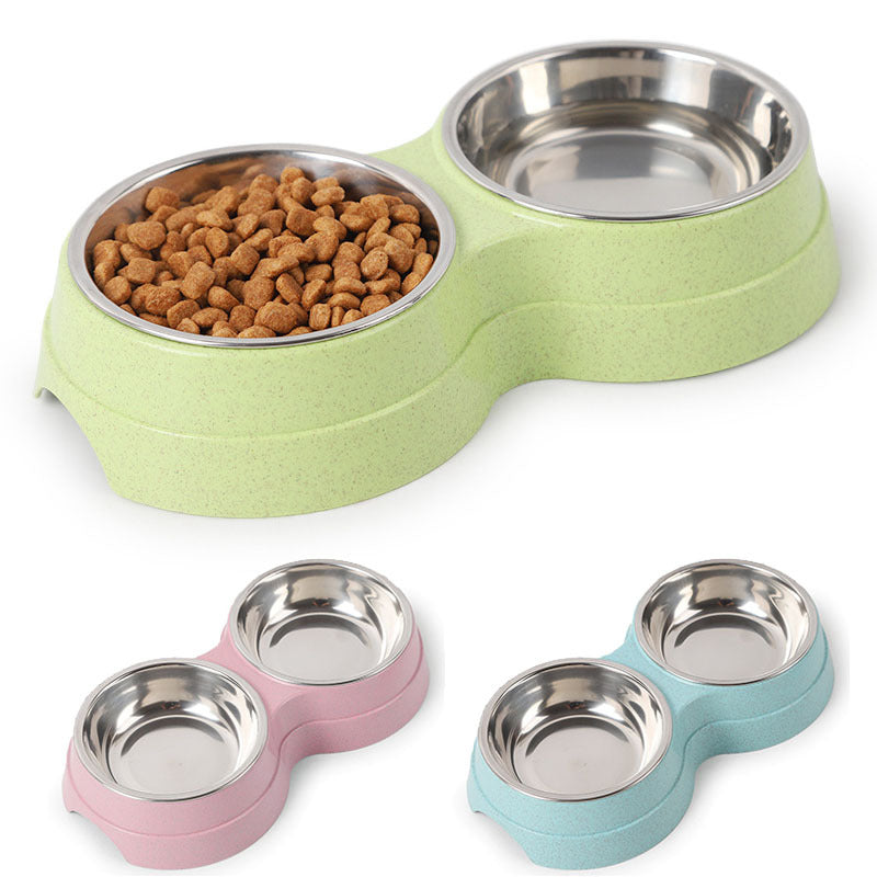 Gamelles Doubles en Acier Inoxydable pour Chiens et Chats