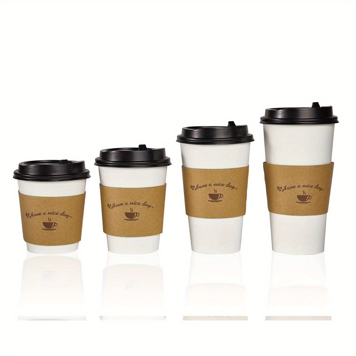 100 manchons à café en papier kraft