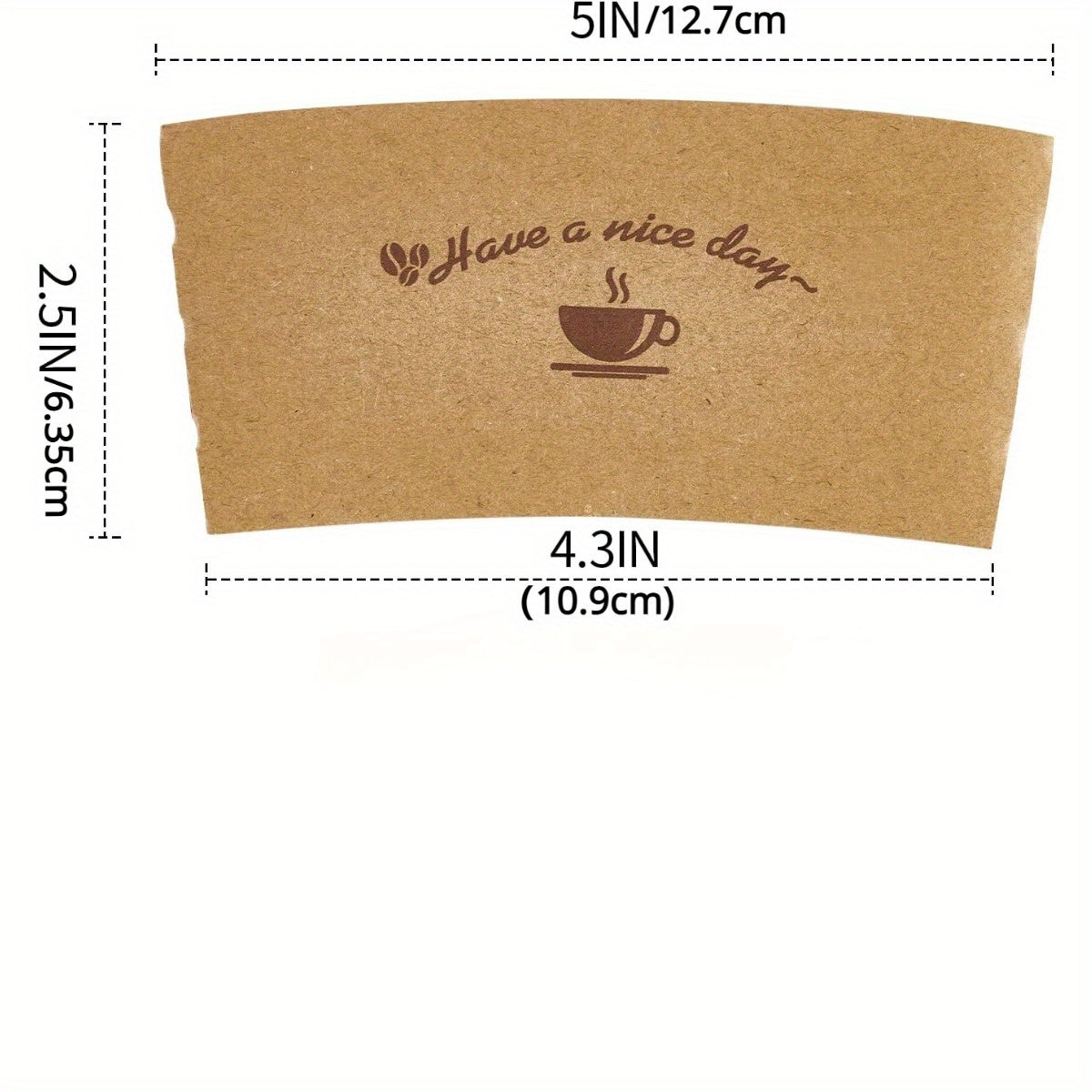 100 manchons à café en papier kraft