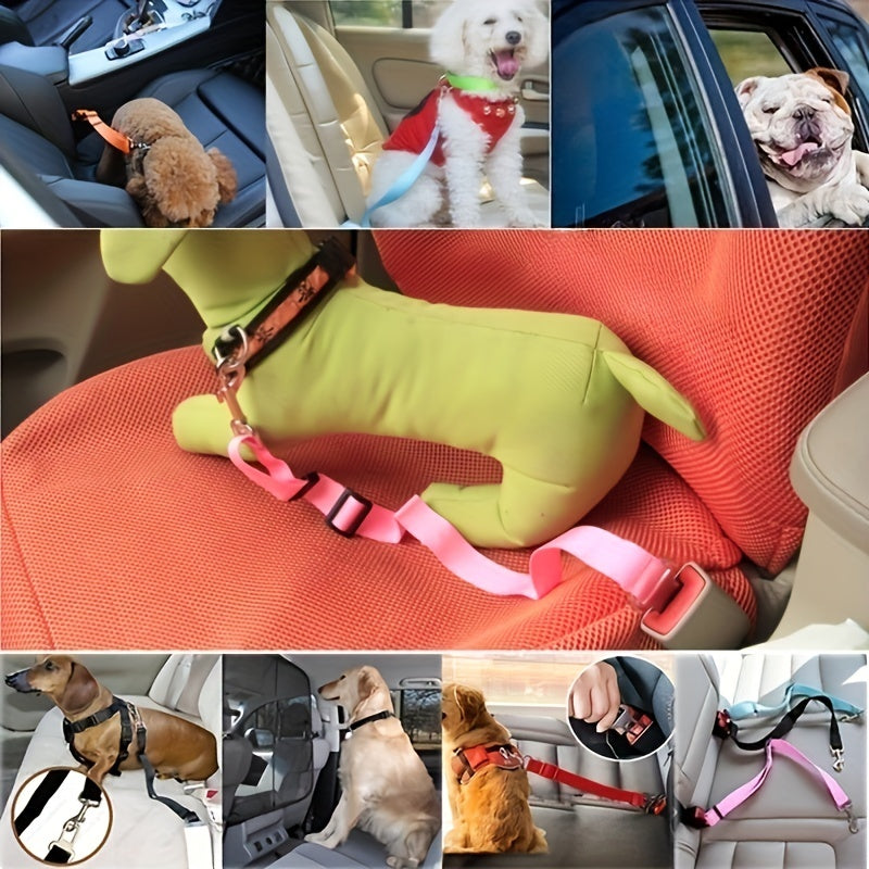 1pc Ceinture de sécurité réglable pour voiture pour animaux