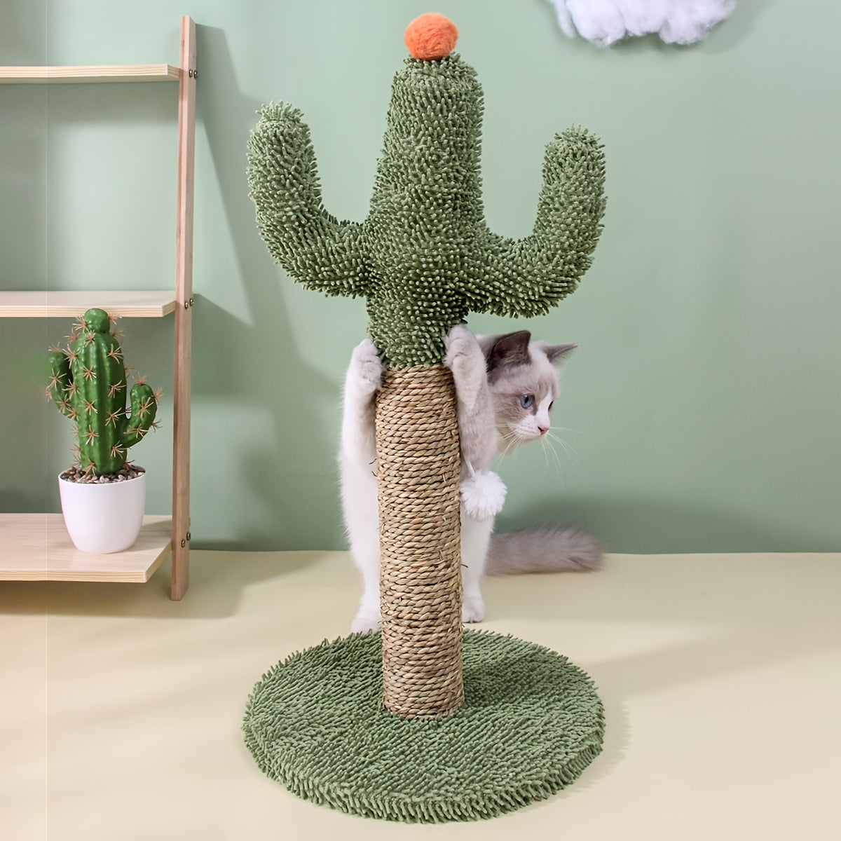 Jouet Griffoir Chat Cactus Interactif - Surface de Grattage Durable pour Chats d'Intérieur