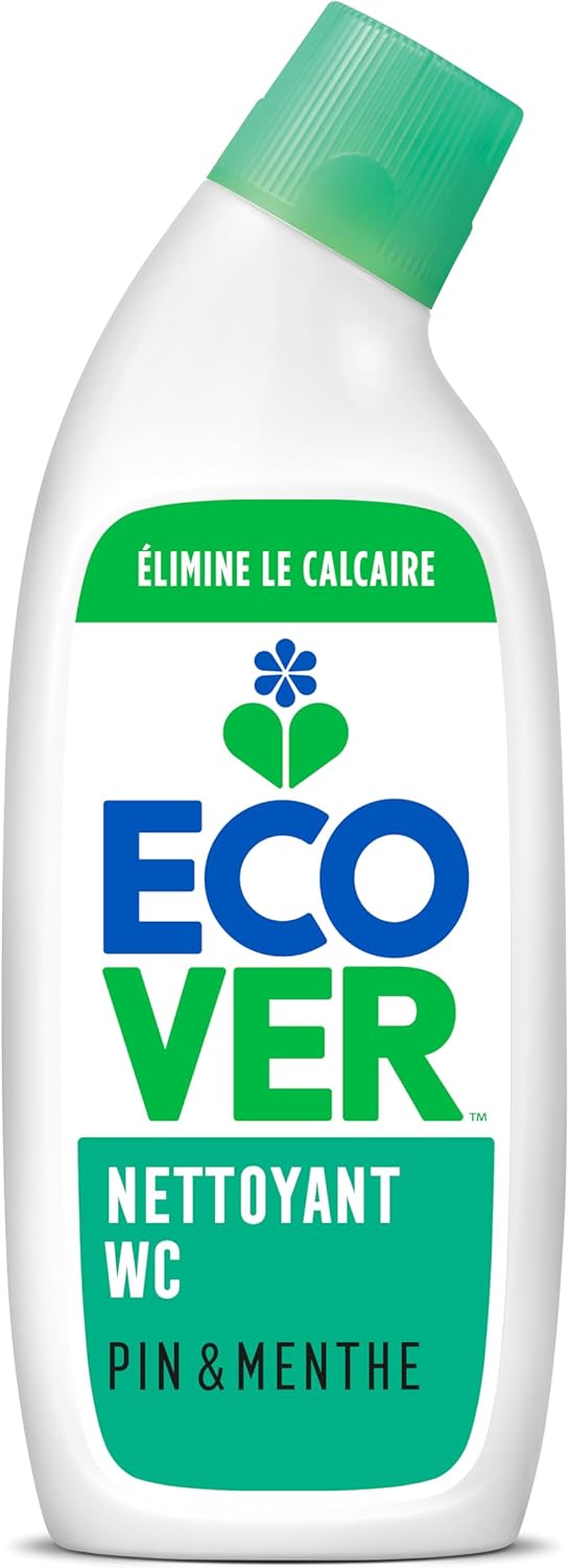 Ecover Nettoyant WC, Gel Nettoyant Toilettes Formulé aux Extraits Botaniques, Élimine le Calcaire, Parfum Pin et Menthe, Bouteille de 750 ml