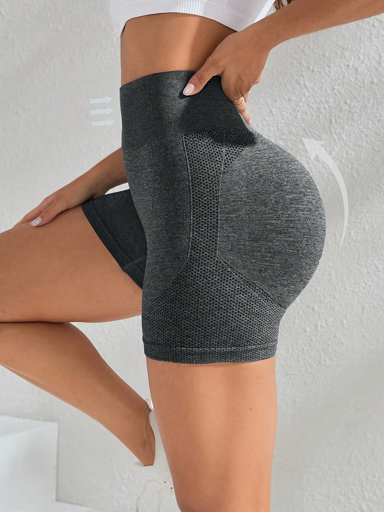 Short de yoga sans coutures à taille haute