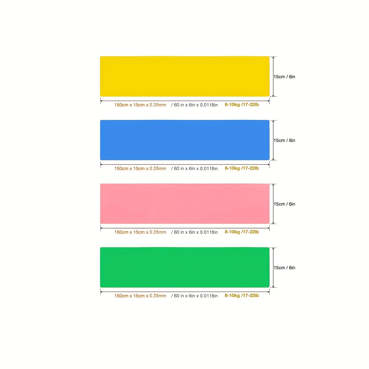 Bande de résistance élastique en latex pour entraînement Pilates