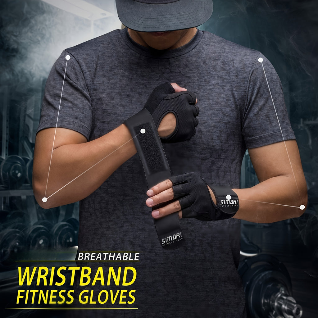 1 Paire de Gants de Fitness avec Support de Poignet