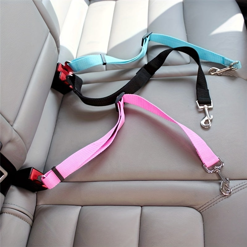 1pc Ceinture de sécurité réglable pour voiture pour animaux