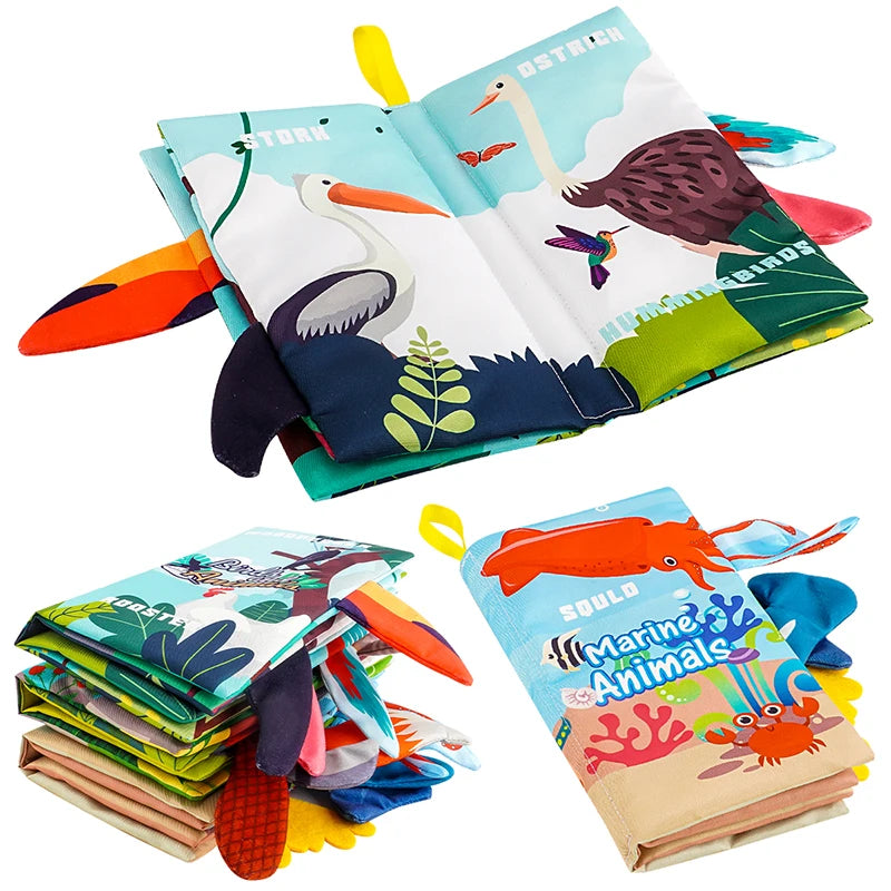Livres Jouets Bébé, Livres Bébé 0-6 Mois, 3PCS Livres en Tissu Froissés Tactiles