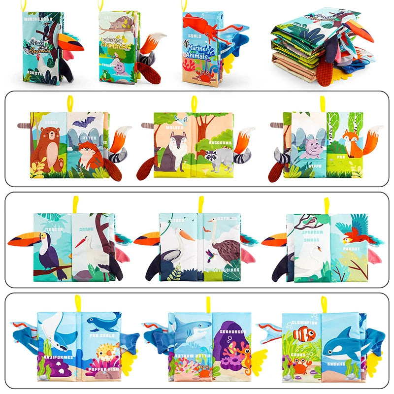 Livres Jouets Bébé, Livres Bébé 0-6 Mois, 3PCS Livres en Tissu Froissés Tactiles
