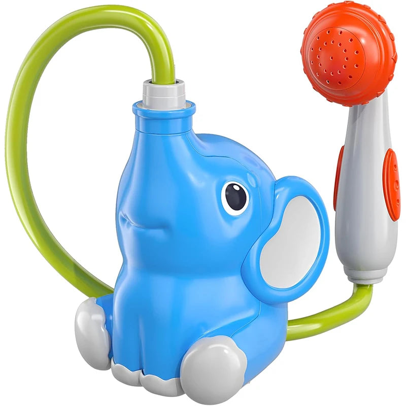 Tête de Douche Bain Bébé Éléphant avec Pompe à Eau - Jouet Ludique 2-6 ans