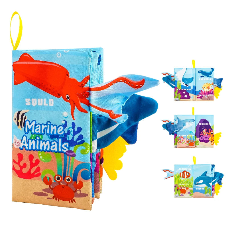 Livres Jouets Bébé, Livres Bébé 0-6 Mois, 3PCS Livres en Tissu Froissés Tactiles