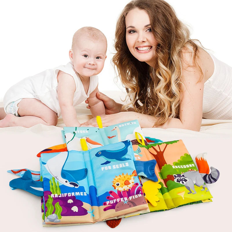 Livres Jouets Bébé, Livres Bébé 0-6 Mois, 3PCS Livres en Tissu Froissés Tactiles