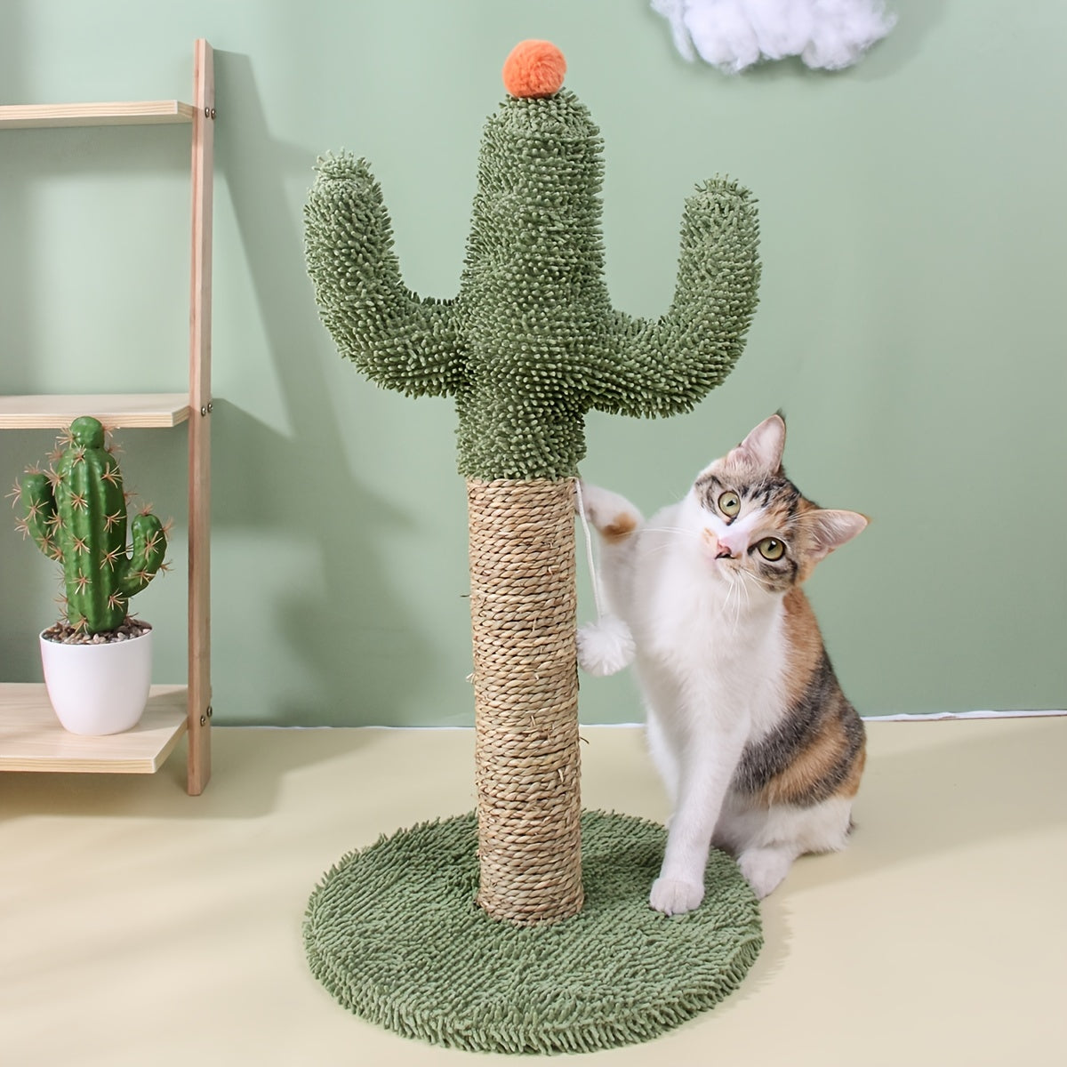 Jouet Griffoir Chat Cactus Interactif - Surface de Grattage Durable pour Chats d'Intérieur