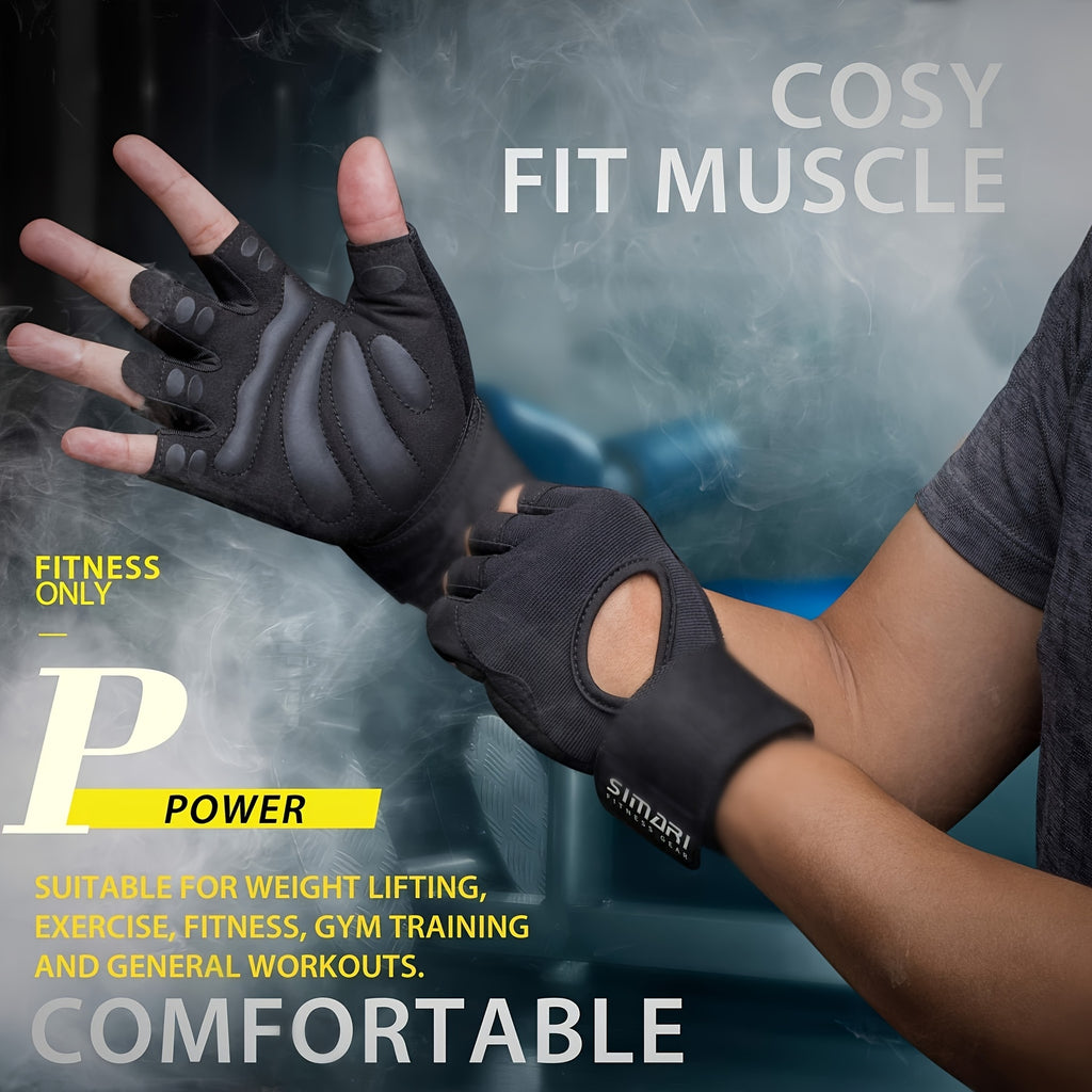 1 Paire de Gants de Fitness avec Support de Poignet