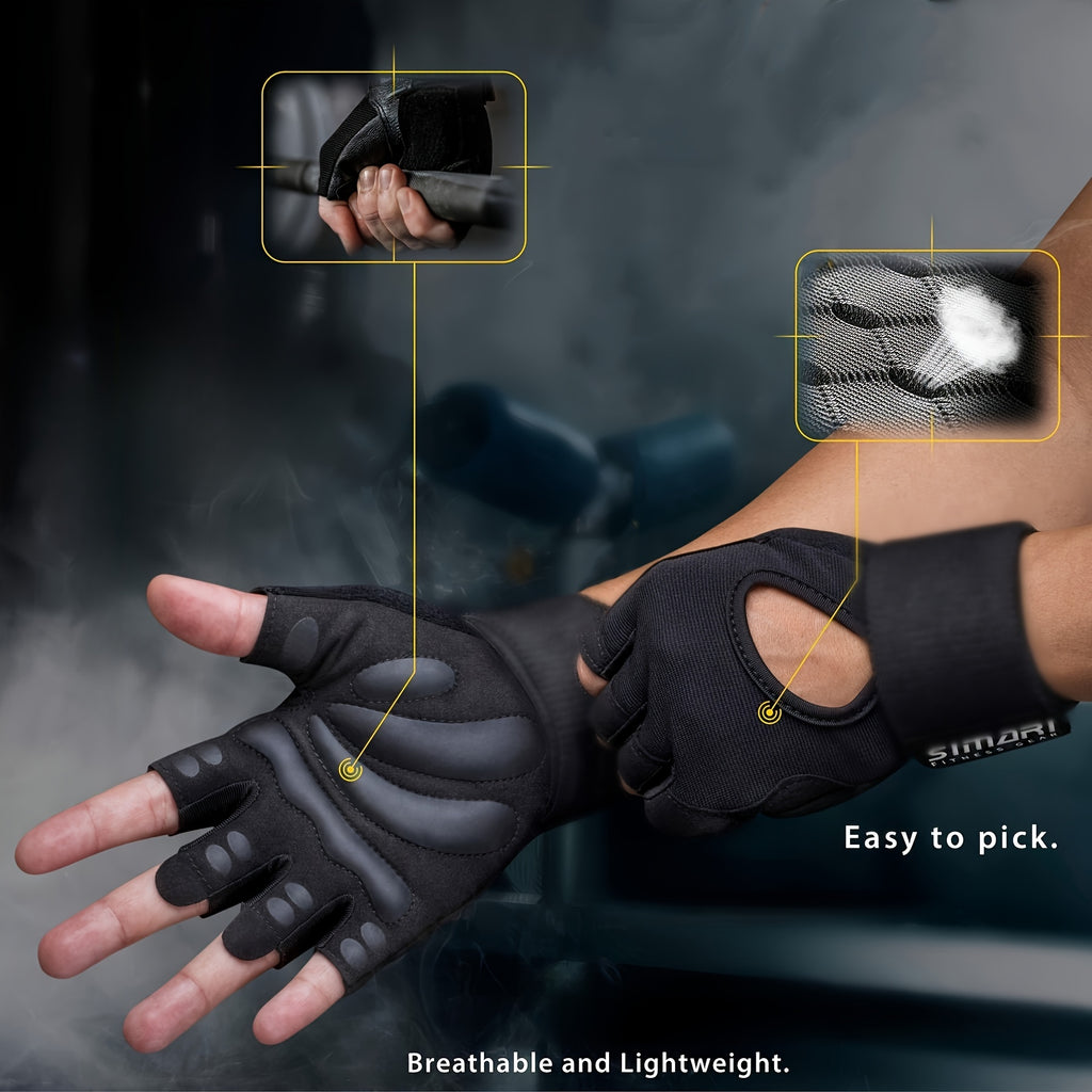 1 Paire de Gants de Fitness avec Support de Poignet